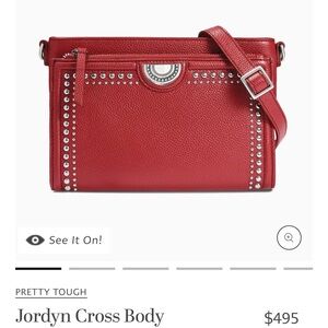 Brighton Red Studded Jordyn cross body Bag